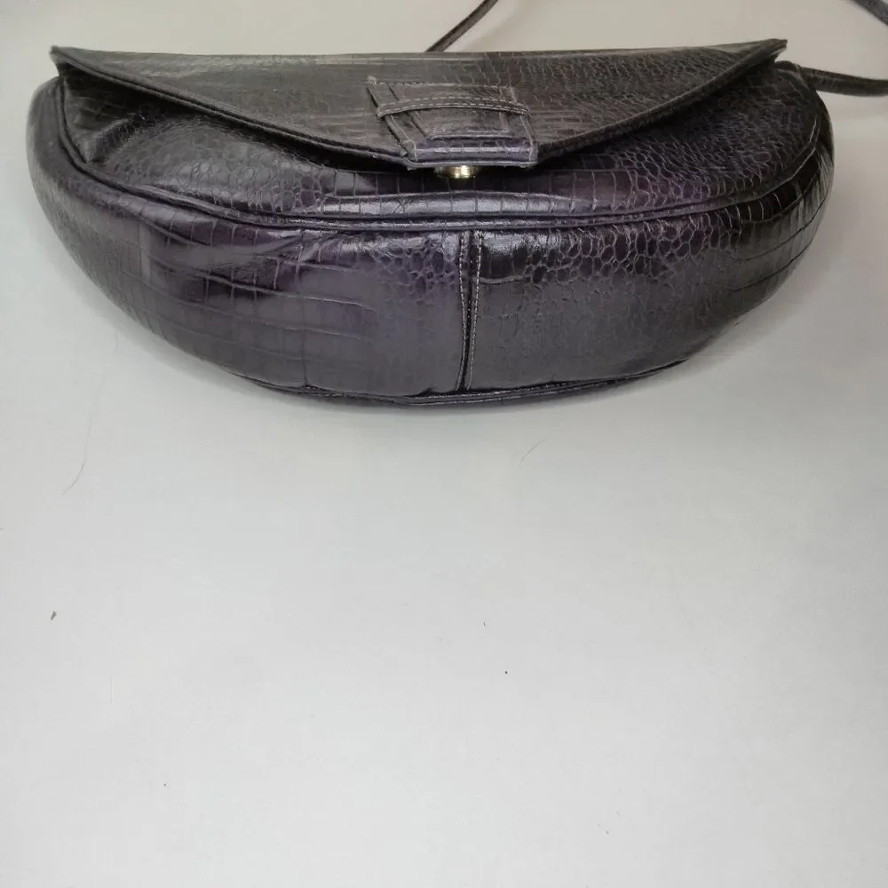 Vintage Robert Bestien Shoulder Bag Crocodile Embossed Pattern Leather Purse
